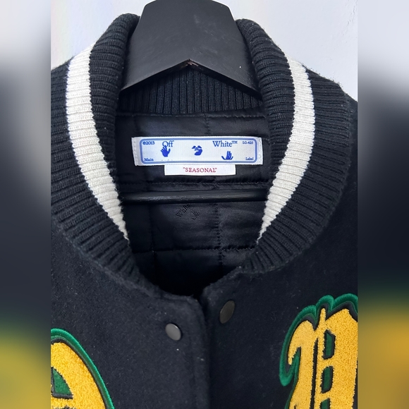 Off-White Virgil Abloh Varsity Jacket sz 48 - Picture 5 of 11